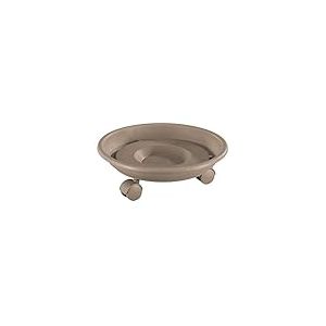 Wagner Support à roulettes pour Pot de Fleur Serie K Ø 27,5 x 8,5 cm I Dessous-de-Pot & Porte Plante I intérieur + extérieur I Roule Pot en Plastique, Taupe I Capacité de Charge 30 kg - 20102401