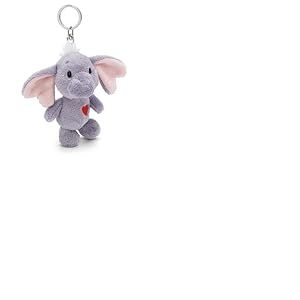 Porte-clés Love Eléphant Gris foncé 10cm - Pendentif Animal avec Anneau métallique pour accrocher aux clés, à la Corde, au Sac et Plus Encore