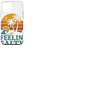 Feelin Salty Coucher Soleil Rétro Palme Surf Évasion Plage Coque pour iPhone 12 mini