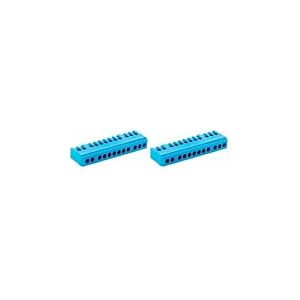 Zenitech - Bornier de terre 12 modules - bleu (Lot de 2)