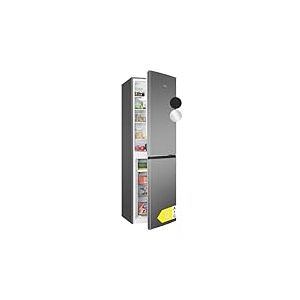 Bomann Réfrigérateur et Congélateur 247L Inox KG7360-Inox, Système MultiAirflow, Totalement Sans Givre, 4 Étagères en Verre, 3 Tiroirs de Congélation, Éclairage LED