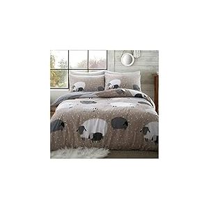 GC GAVENO CAVAILIA Parure de lit imprimée Facile d'entretien pour très Grand lit, Housse de Couette Chaude et Confortable en Polycoton, Naturel (728238)