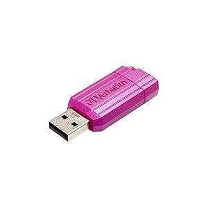 Verbatim Clé USB Pinstripe 64Go I USB 2.0 I Memory Stick USB I pour Laptop Ordinateur Portable ultrabook TV autoradio I Stick USB 2.0 I Clé USB avec mécanisme Poussoir I Rose Fuchsia