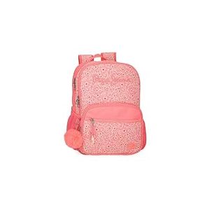 Pepe Jeans Nahid Sac à dos scolaire double compartiment adaptable au chariot Rose 30 x 40 x 12 cm Polyester by Joumma Bags, rose, 30x40x12 cms, Sac à dos scolaire double compartiment adaptable au