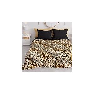 PETTI Artigiani Italiani - Couvre-Lit 160x250 cm Microfibre, Printemps Été, Parure de Lit Légère Simple, Draps, Une Personne, Léopard, 100% Fabriqué en Italie