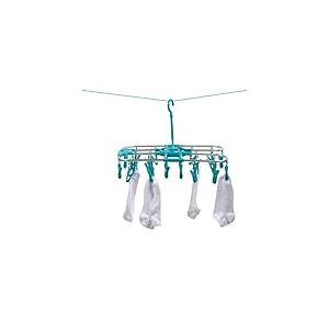 Beldray Étagère à Chaussettes 2 en 1 Séchoir à vêtements, 20 Pinces à Linge, pour Petits vêtements, sous-vêtements et Chaussettes, intérieur/extérieur, se Fixe aux séchoirs rotatifs, Gris/Bleu