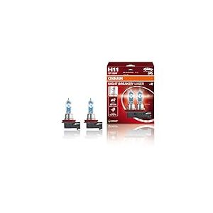 OSRAM Night Breaker Laser H11, +150 pour cent de Lumière en plus, Ampoule de Phare Halogène, 64211NL-HCB, 12V, Double Boîtier (2 lampes)