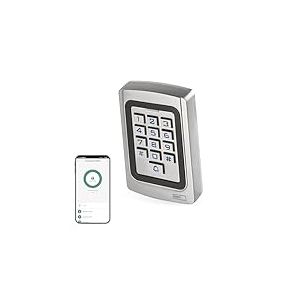 EMOS Gosmart Clavier de contrôle d'accès avec Lecteur RFID intégré et Application, Serrure à Code Smart Home pour Portes et portails, Clavier étanche pour Carte RFID/puces, contrôle d'accès de Porte