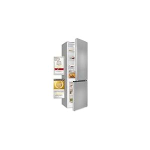 Exquisit KGC320-95-E-040C inoxlook Kühl-Gefrierkombiniation, 60 cm breit, 315 L, LED Beleuchtung, Temperatureinstellung, Edelstahloptik