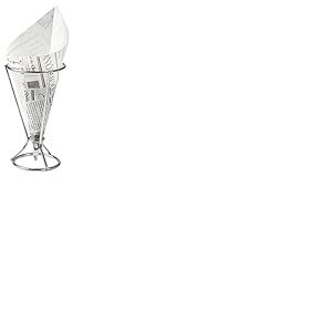 Fackelmann 49345 Support pour Cornet à frites Métal/Papier Argent/Noir/Blanc 25 x 18 x 9 cm