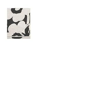 MARIMEKKO Unikko Serviette de Bain en Coton éponge (Anthracite) – Serviettes de Bain à Motif Floral – 150 x 71,1 cm