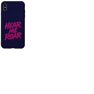 Hear Me Roar Brosse rétro Motif Chat Sauvage Rose Coque pour iPhone XS Max
