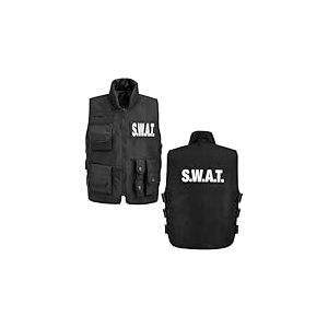 W WIDMANN MILANO Party Fashion - Gilet d'intervention pour adultes, gilet de costume avec &eacute;cussons interchangeables, pour d&eacute;guisement de policier, SWAT, FBI ou militaire
