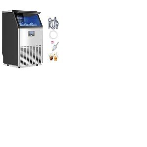 VEVOR Machine à Glaçons avec Capacité de Production de 45,4 kg/24 h et Capacité de Stockage de 15 kg, 45 Glaçons en 15 Minutes, Affichage Numérique LED et Fonction Autonettoyante, Bar Restaurant