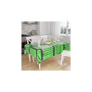 Bonamaison, Anti-moisissure, Séchage Rapide, Résistant aux Taches, Lavable en Machine, 100% Polyester Nappe de Table, Fumée Verte néon, 140 x 160 Cm - Conçu et Fabriqué en Turquie