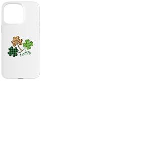 Motif tr&egrave;fle Irlandais l&eacute;opard Buffalo Plaid St Patrick Porte-Bonheur Coque pour iPhone 15 Pro Max