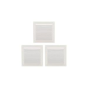Amig - Grille de ventilation carrée en Aluminium | Grilles d'aération pour sortie d'air | Idéal pour plafond de cuisine et de salle de bain | Dimensions : 150 x 150 mm | Couleur: Blanc (Lot de 3)