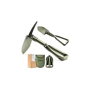 AugTouf Pelle de Camping Pliante Militaire, Pelle de Survie Tout-Terrain en Acier &agrave; Haute teneur en Carbone (45,7 cm - Olive)