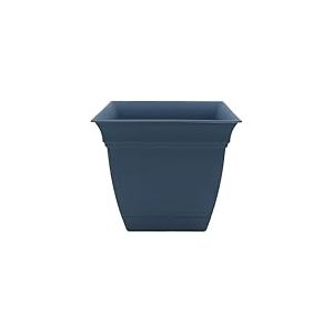 The HC Companies Pot de Fleurs carr&eacute; Eclipse de 20,3 cm avec Soucoupe - Pot de Fleurs d'int&eacute;rieur et d'ext&eacute;rieur pour Fleurs, l&eacute;gumes et Herbes - Bleu Ardoise
