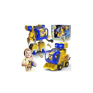 Super Wings Donnie Transforming Supercharged & Mini Magnetic Super Pet Donnie Transformer Toys for 3+ Year Old Boys Girls, Yellow