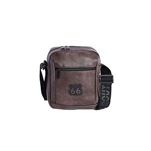 ROUTE 66 - Sac &agrave; bandouli&egrave;re pour homme - Sac &agrave; bandouli&egrave;re pour homme - Sac &agrave; bandouli&egrave;re en cuir - Cadeau pour un usage quotidien, voyage, affaires, Edu, marron