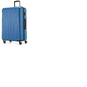 SUITLINE - Valise &agrave; roulettes, Bagage Coque Rigide avec Extension de Volume, Verrouillage TSA, 4 roulettes jumel&eacute;es caoutchout&eacute;es, ABS, Mat 76 cm, 110 litres, Bleu Cyan