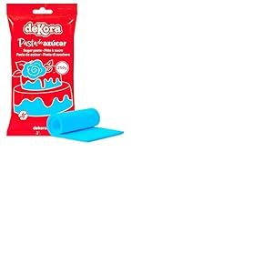 dekora - P&acirc;te &agrave; Sucre Bleu Fonc&eacute; pour D&eacute;coration G&acirc;teau et des Cupcakes - Sucre Fondant Pr&ecirc;te &agrave; D&eacute;rouler pour la R&eacute;alisation de Toutes Sortes de D&eacute;corations - Facile &agrave; Travailler - 250 g