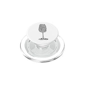 Verre &agrave; vin imprim&eacute; l&eacute;opard Noir et Gris PopSockets PopGrip pour MagSafe