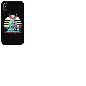2011 Année du Lapin Anniversaire 80s Zodiaque Chinois rétro Coque pour iPhone X/XS