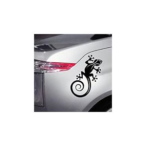 Ambiance-Live Sticker Mural Lézard Gecko pour Votre Voiture - 16 x 20 cm, Argent