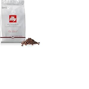 illy, Café en Grains à Moudre INTENSO, 100% Arabica avec des Notes de Cacao et de Fruits Secs, Arrière-goût Corsé, 1 Boîte de 500g