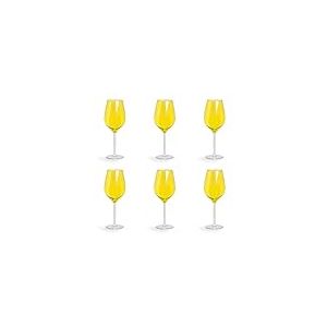 Excelsa Color Wine Lot de 6 verres à pied, verre, capacité 500 ml, jaune
