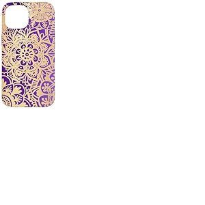 Art Mandala Violet Motif Floral &eacute;l&eacute;gant et Chic Coque pour iPhone 15