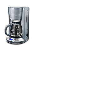 Russell Hobbs Cafetière Filtre [Programmable,Technologie WhirlTech pour extraction & arôme optimaux] Inspire Gris (verseuse en verre 1,25L, 10 tasses, Cuillère à doser) Machine à Café 24393-56