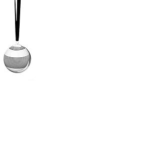 ASA Boule de No&euml;l en Porcelaine Blanc 8 x 8 cm