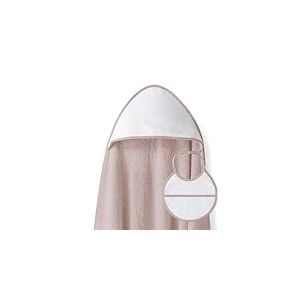 Poncho de Bain pour b&eacute;b&eacute; - 1 x 1 m - Peignoir &agrave; Capuche - Punto DE Cruz LISO - Rose et Bavoir pour Nouveau-n&eacute; - 100% Coton
