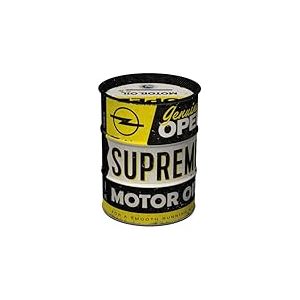 Nostalgic-Art Tirelire r&eacute;tro, 600 ML, Opel &ndash; Supreme Motor Oil &ndash; Id&eacute;e Cadeau pour Fans de Opel, Official License Product (OLP), bo&icirc;te &agrave; Billets en m&eacute;tal, Tire-Lire en Fer-Blanc