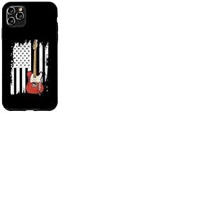 Lets Rock n Roll Guitare r&eacute;tro USA Drapeau Musique Coque pour iPhone 11 Pro Max