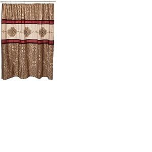 Madison Park Donovan Design Rideau de Douche tiss&eacute; Rouge Jacquard Traditionnel pour Salle de Bain, 183 x 183 cm, Blush