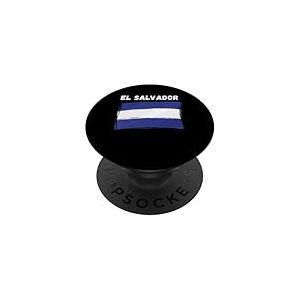 Drapeau du Salvador Vintage Grunge Drapeau Salvadorien PopSockets PopGrip Adhésif