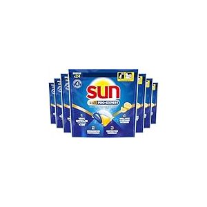 Sun - Pro Expert - Pastilles Lave Vaisselle - 168 capsules - Action 4 en 1 - Citron - Elimine 100% des taches brûlées de +72h - dégraissent en Profondeur - 7x24 capsules