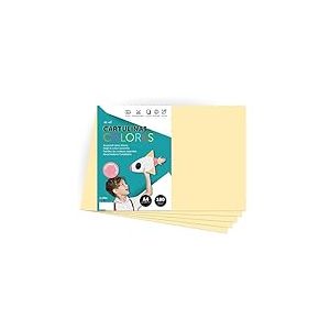 Papier cartonn&eacute; couleur pastel A4, feuilles color&eacute;es 180 g pour artisanat, imprimer vos documents et dessins cr&eacute;atifs, feuilles de couleurs pastel A4 &middot; m-office (x10, cr&egrave;me)