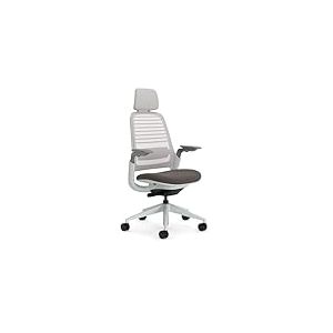 Steelcase Series 1, Chaise de Bureau Ergonomique avec Soutien Lombaire LiveBack, accotoirs 4D et têtière réglable Brun foncé; Fabriqué en Europe