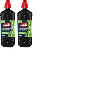 Harris - Gel Allume-feu - Naturel et Longue Durée - Ingrédients d'origine Naturelle - Bec verseur - Idéal Cuisson Alimentaire - 850ml, Neutre (Lot de 2)