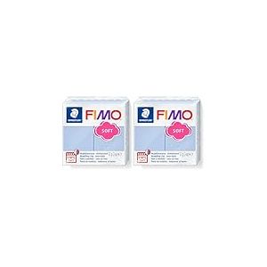STAEDTLER FIMO Soft - Pain p&acirc;te &agrave; modeler 57 Grammes - Bleu s&eacute;r&eacute;nit&eacute; - 8020-T31 (Lot de 2)