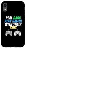 Real Dads Play Games with Kids F&ecirc;te des P&egrave;res Gamer Console Coque pour iPhone XR