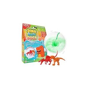 Dino Baff Dust 2 Pack de bain et 2 x figurines de dinosaures de Zimpli Kids, Bombe de bain magique en poudre pour enfants, Cadeau de bain bouillonnant pour enfants, Cadeau de dinosaures pour garçons