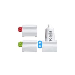 Zivacate Presse Tube Dentifrice, 3 Pi&egrave;ces Roulant Pivoter Distributeur de Dentifrice, Plastique Presse Tubes, Porte Tubes de Dentifrice, pour Salle de Bain, Cuisine, Chambre (Rouge, Vert, Bleu)