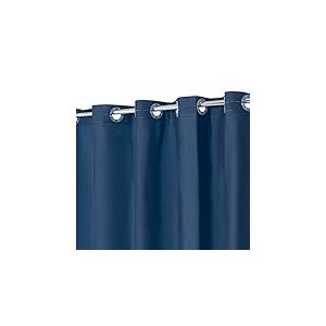 ABLUEN Rideau de Douche en Plastique Bleu ou sans Crochet &ndash; PEVA 8 G Rideau de Douche Rigide, r&eacute;sistant et imperm&eacute;able pour Salle de Bain, Taille Standard 180 x 183 cm, Bleu Marine