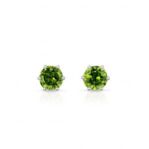 Boucles d oreilles Argent Oxyde Vert Rond 5mm